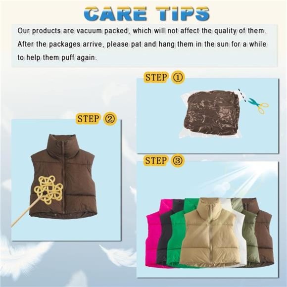 Women's Winter Cropped Puffer Vest Crop Jackets For Women Full Zip Stand Collar - Picture 5 of 6